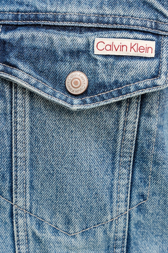 Džínová bunda Calvin Klein Jeans LV04RD737G modrá