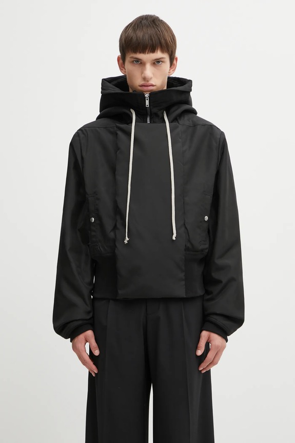 Μπουφάν Rick Owens DRKSHDW Cropped Alice Parka μεταβατικό μαύρο DU02E7781.NCV
