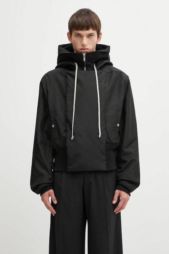 Μπουφάν Rick Owens DRKSHDW Cropped Alice Parka μεταβατικό μαύρο DU02E7781.NCV