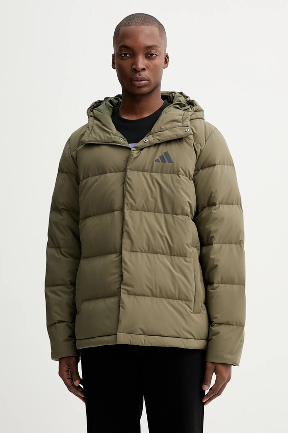 Páperová bunda adidas Helionic zateplené zelená JX0580