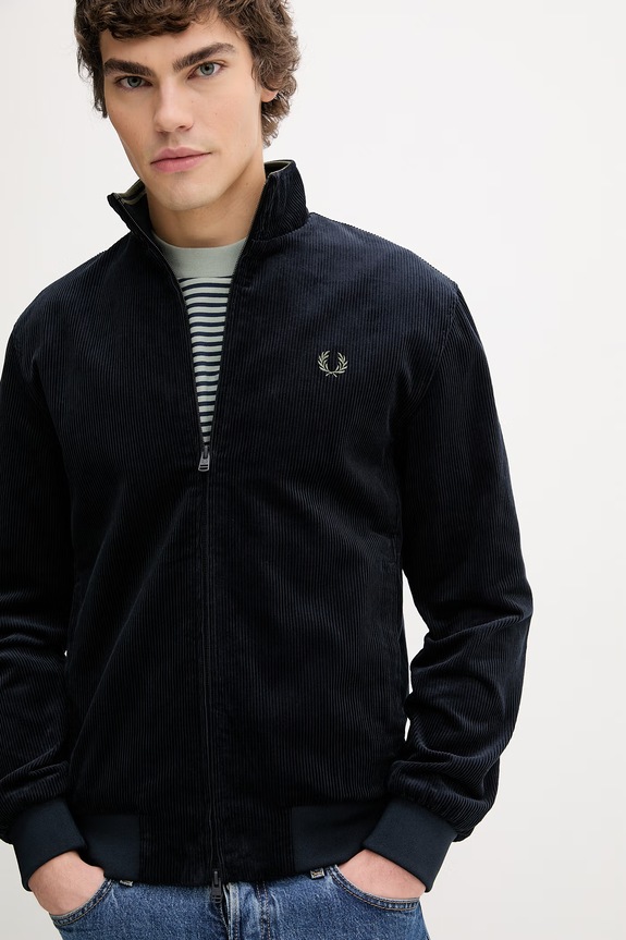 Fred Perry geacă din velur bleumarin J8546