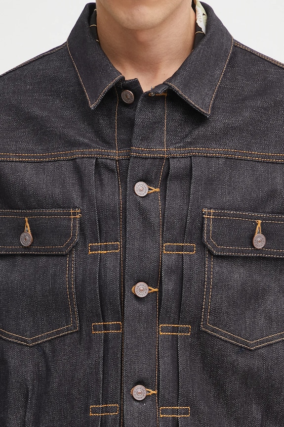 Visvim kurtka jeansowa ss 101x jkt granatowy 125105006001
