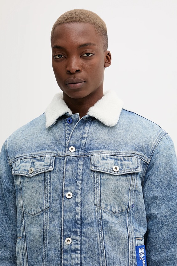 Rifľová bunda Karl Lagerfeld Jeans modrá A4M14014