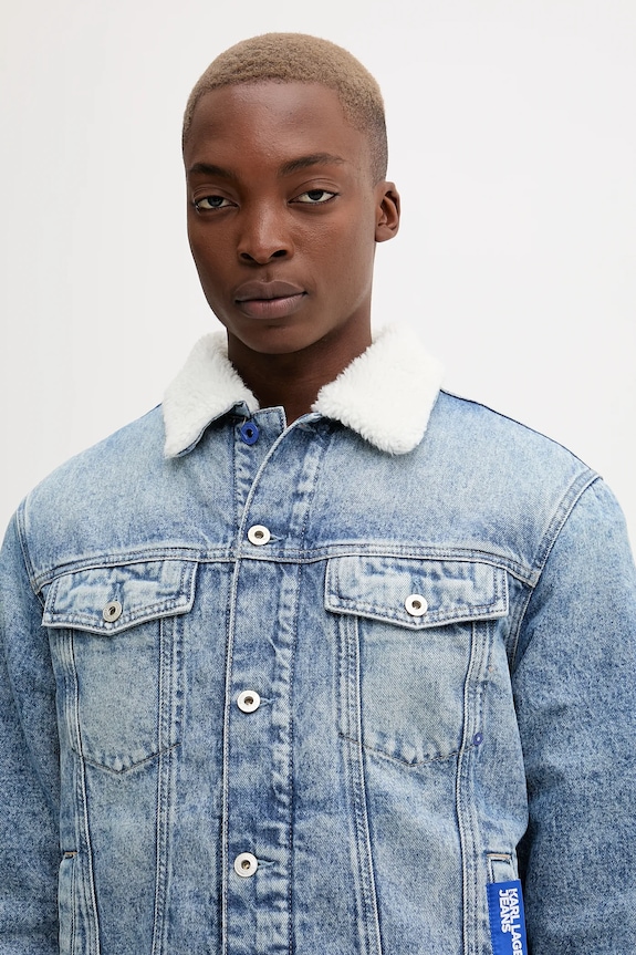 Rifľová bunda Karl Lagerfeld Jeans modrá A4M14014