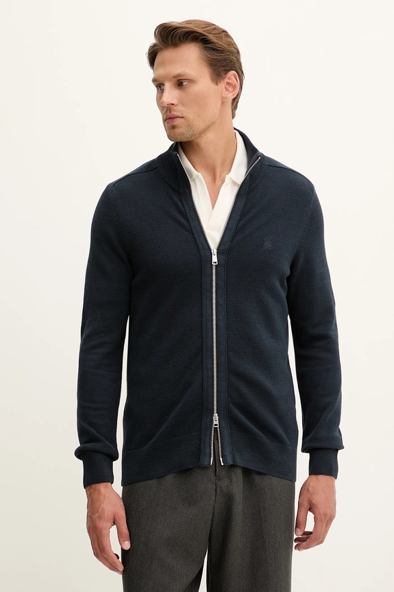 Marc O'Polo cardigan din bumbac uni bleumarin M28502361026