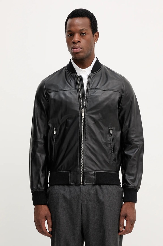 Liu Jo giacca in pelle stile bomber non isolato nero QXX058.P0407