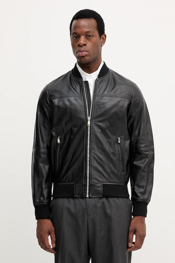Liu Jo giacca in pelle stile bomber non isolato nero QXX058.P0407