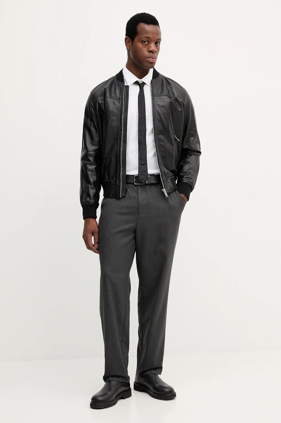 Liu Jo giacca in pelle stile bomber QXX058.P0407 nero AW25