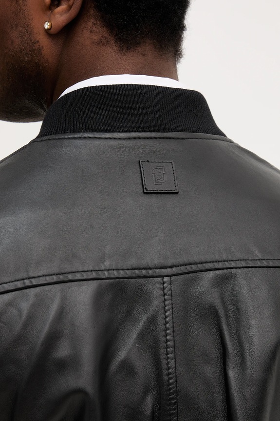 Liu Jo giacca in pelle stile bomber QXX058.P0407 nero