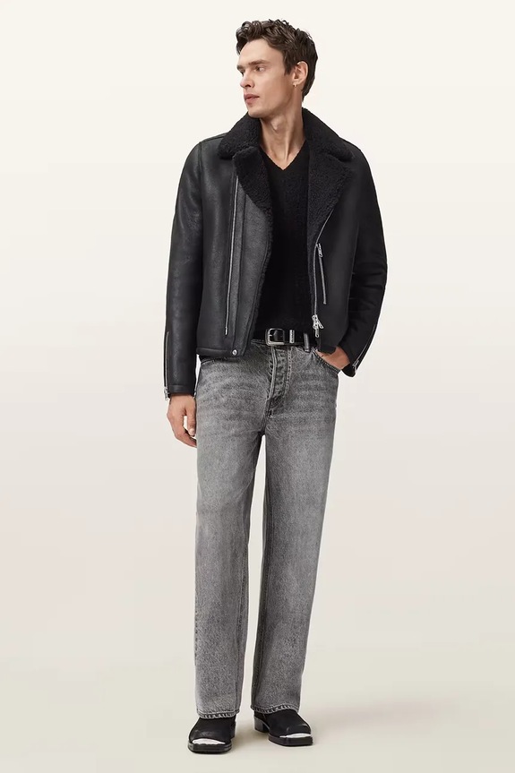 Шкіряна байкерська куртка AllSaints CORREZ M022LD