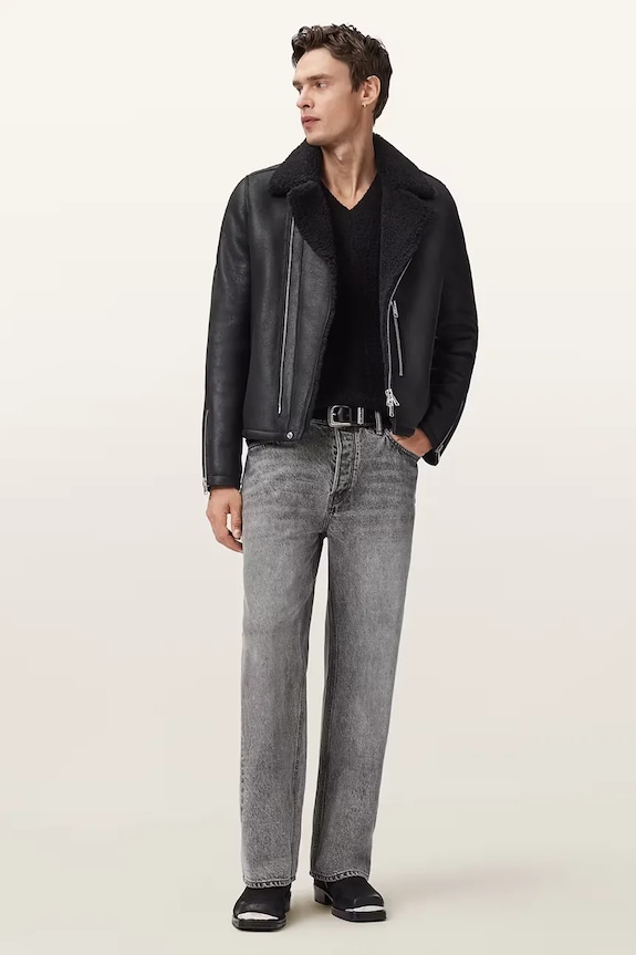 Шкіряна байкерська куртка AllSaints CORREZ M022LD