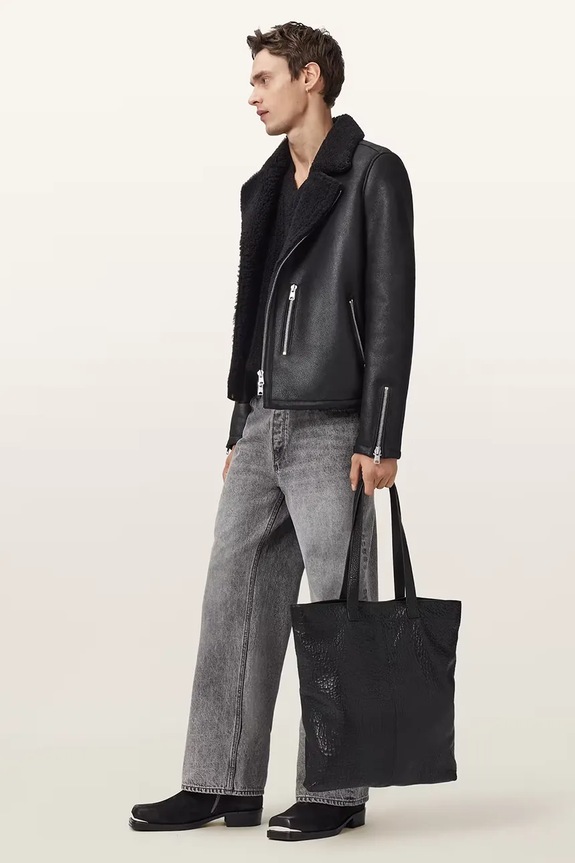 Шкіряна байкерська куртка AllSaints CORREZ M022LD