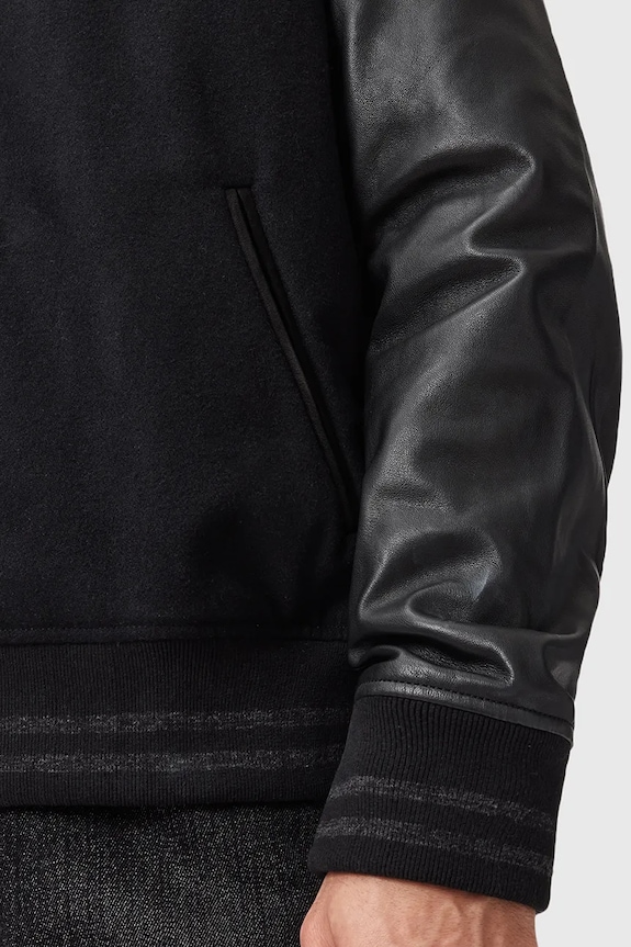 Шкіряна куртка AllSaints ENDLETON чорний M012LC
