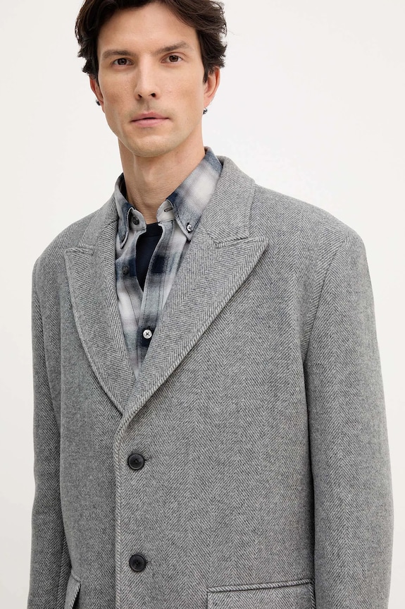Trussardi cappotto con lana grigio 0000M000001N