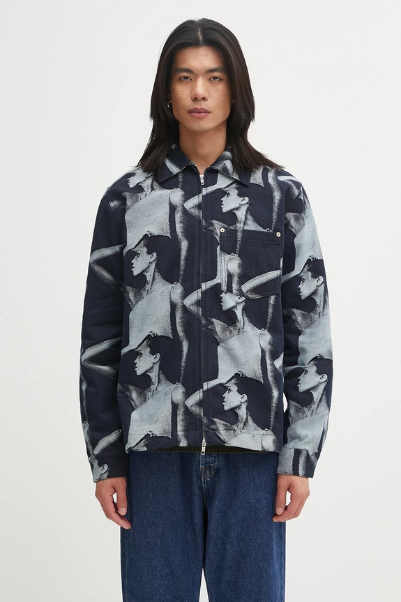 Wales Bonner kurtka bawełniana Jet Zip Jacket nieocieplane granatowy UA25DE02.CO02.504
