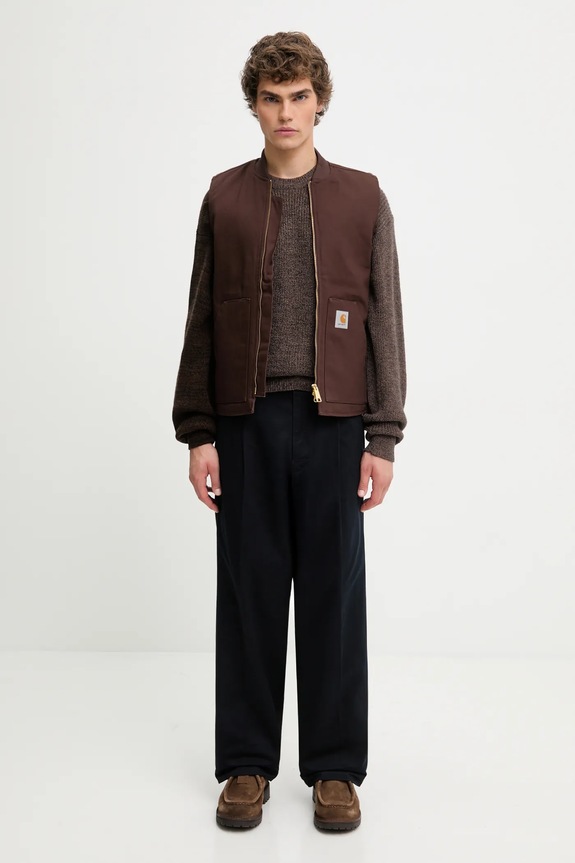 Бавовняна безрукавка Carhartt WIP Classic Vest I035695.4701 коричневий