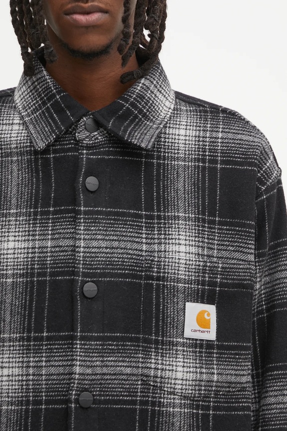 Carhartt WIP jacket with wool Brennan Shirt Jac gray I035324.34JXX