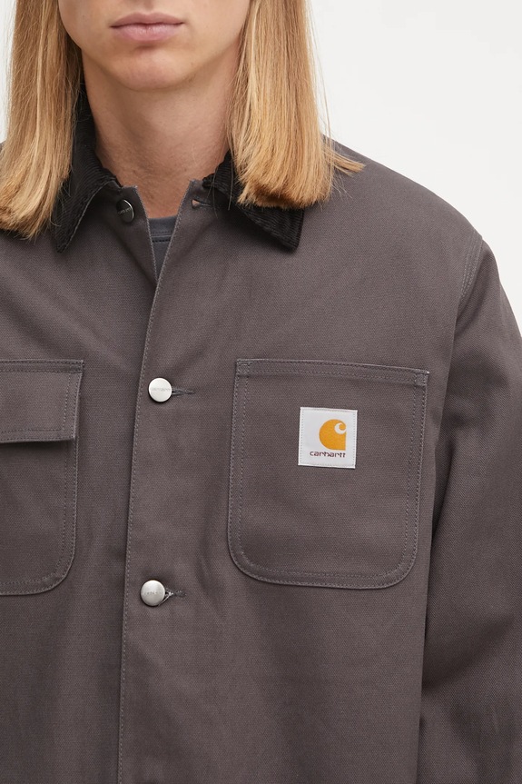Bavlněná bunda Carhartt WIP Michigan Coat šedá I015261.3CL01