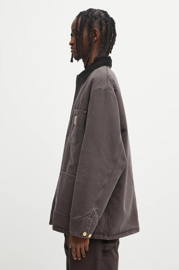 Pamučna jakna Carhartt WIP OG Chore Coat I035613.1YL4O smeđa AW25