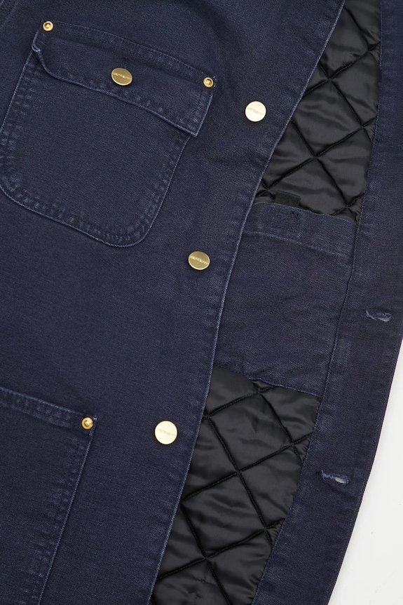 Carhartt WIP kurtka bawełniana OG Chore Coat I035613.0DI4O granatowy