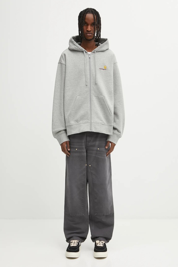Кофта Carhartt WIP Hooded American Script Jacket I033063.V6XX серый