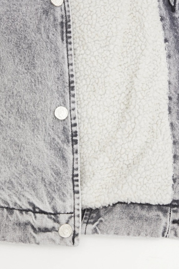 Rifľová bunda Aries Sherpa Denim Car Coat AR7120004 sivá