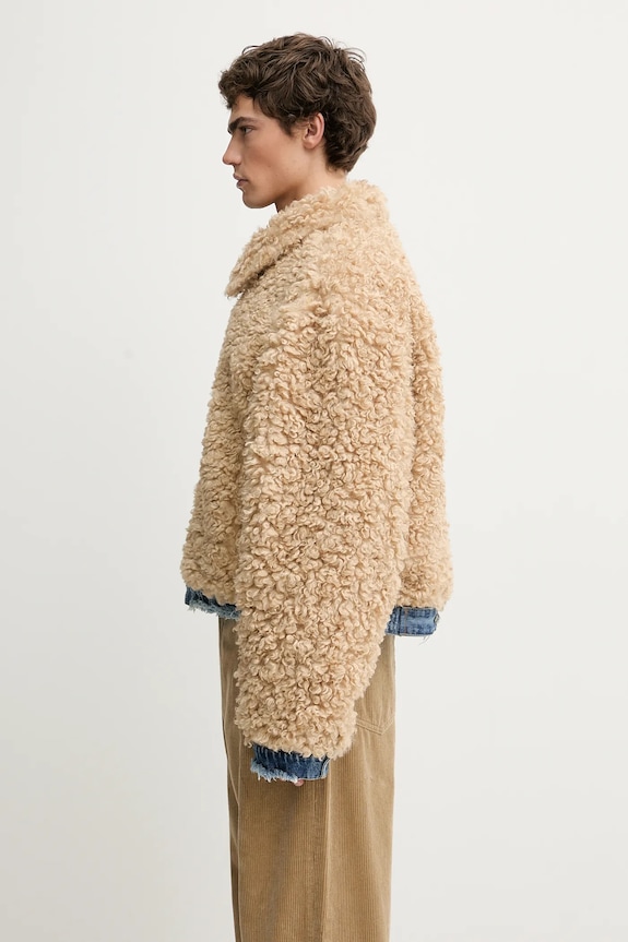Daily Paper kurtka dwustronna Reversible Fur 2521018 niebieski AW25