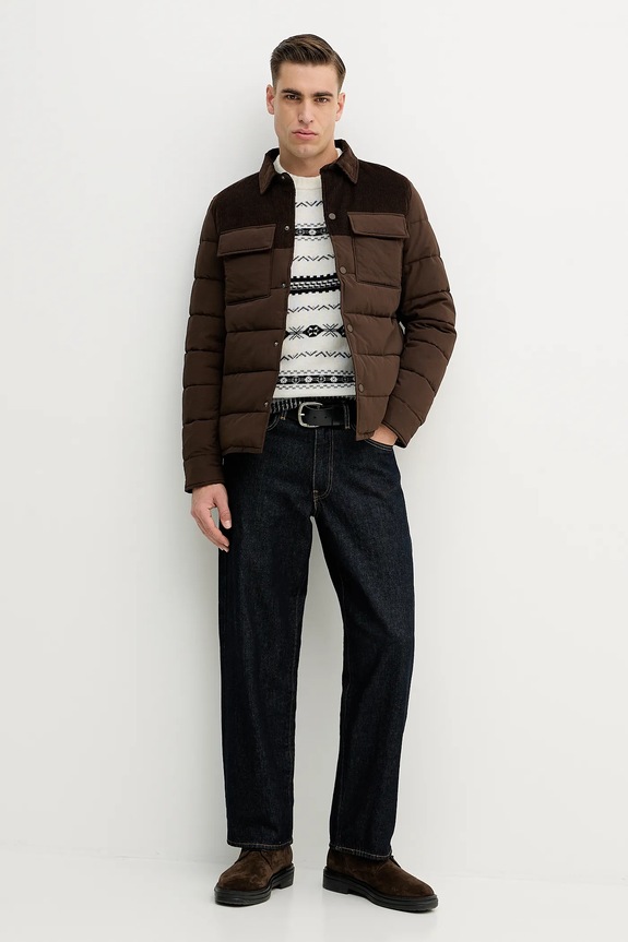 United Colors of Benetton geacă 2RWLUN06V maro AW25