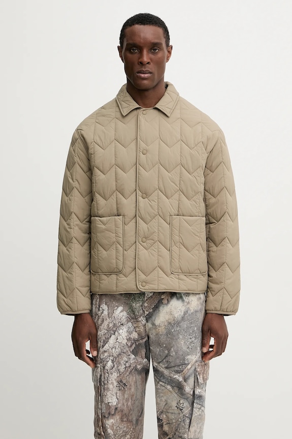 Bunda Maison Kitsuné Quilted přechodné béžová PM02104WW9067