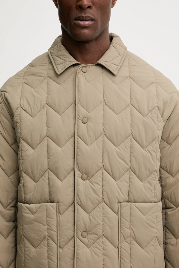 Bunda Maison Kitsuné Quilted béžová PM02104WW9067