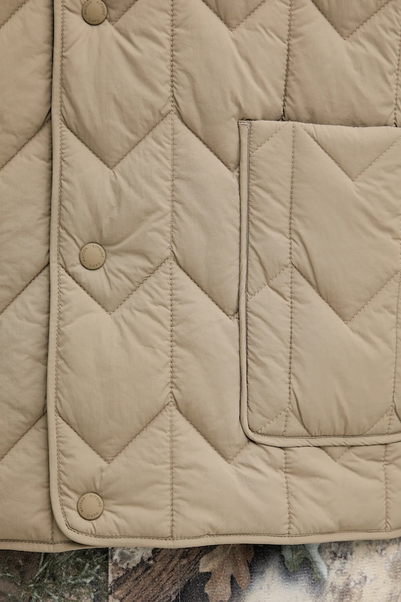 Bunda Maison Kitsuné Quilted PM02104WW9067 béžová