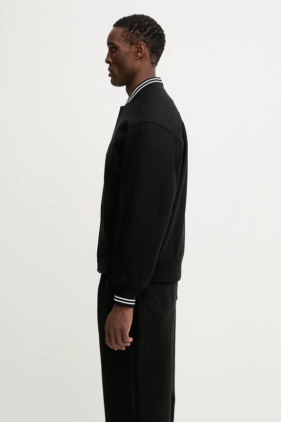 Maison Kitsuné bomber jacket with wool Varsity Teddy PM02107WM2023 black AW25