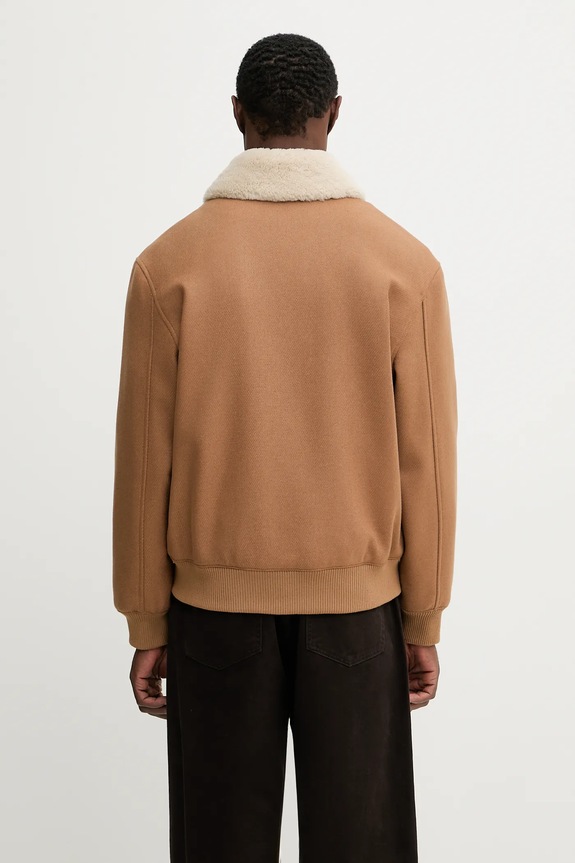 Clothing Maison Kitsuné wool jacket Shearling Collar PM02140WM2030 brown
