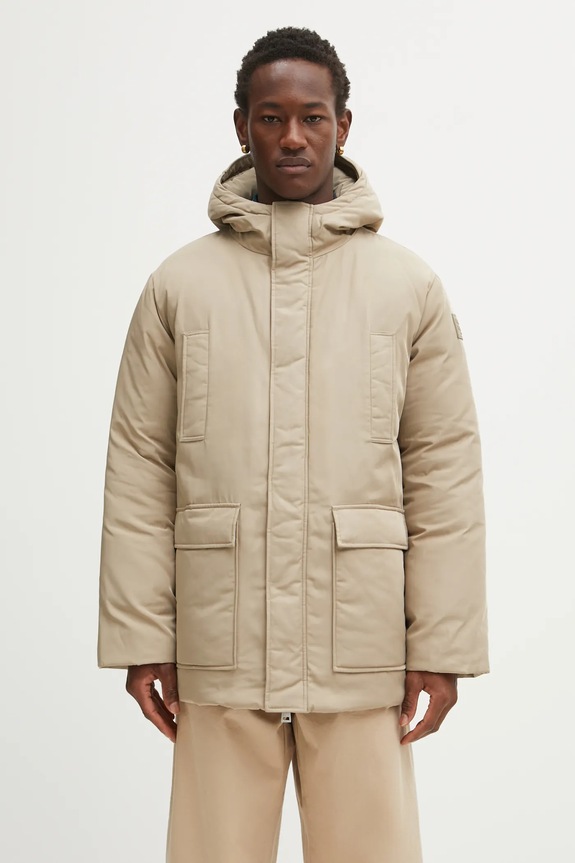 Maison Kitsuné jacket Quilted Parka with beige PM02212WW9070