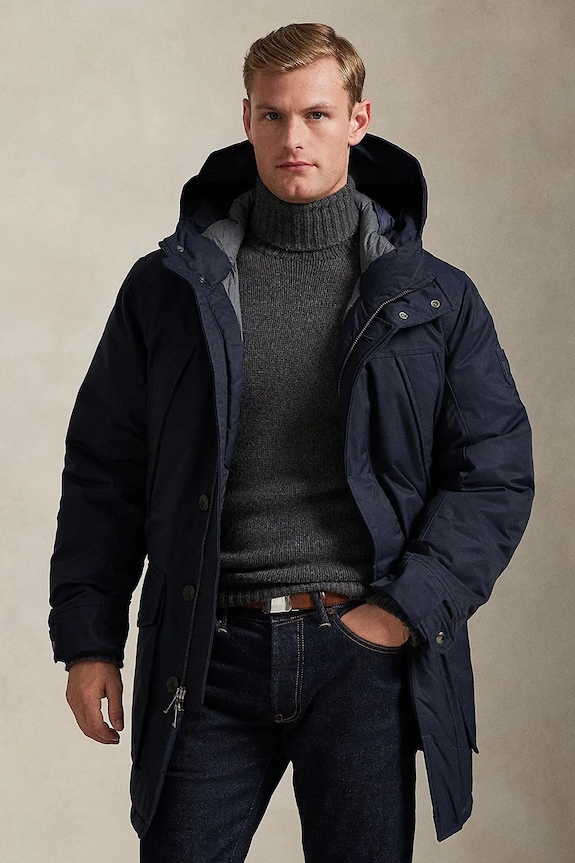 Pernata jakna Polo Ralph Lauren NY TWILL.LNNX pernata podstava mornarsko plava 710968114001