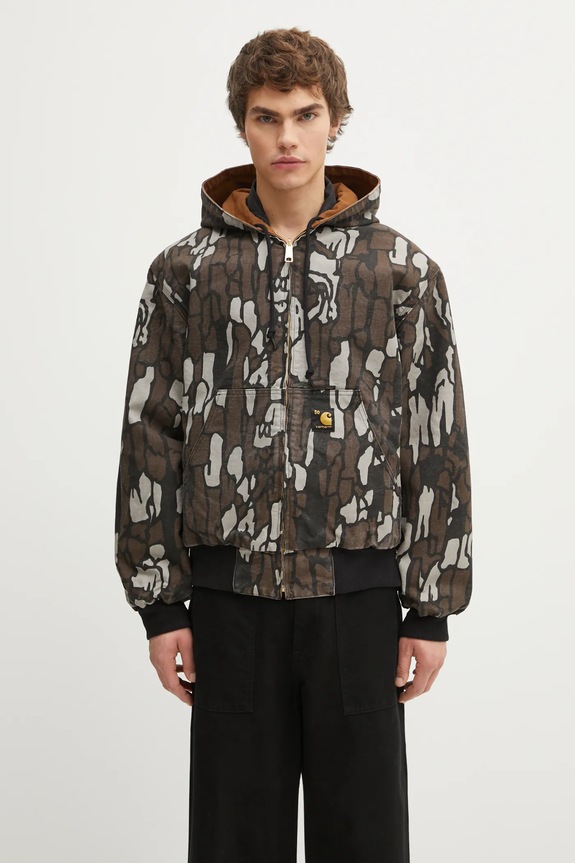 Двостороння куртка Carhartt WIP 50 Years Anniversary OG Active Jacket Canvas з капюшоном коричневий I036412.3GK02