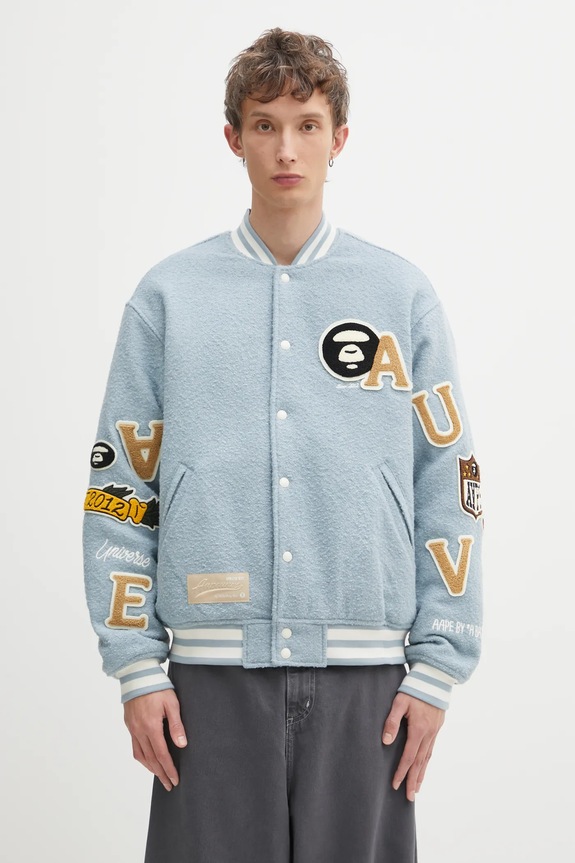 AAPE giacca bomber Main isolamento leggero blu AAPJKM7742XAP