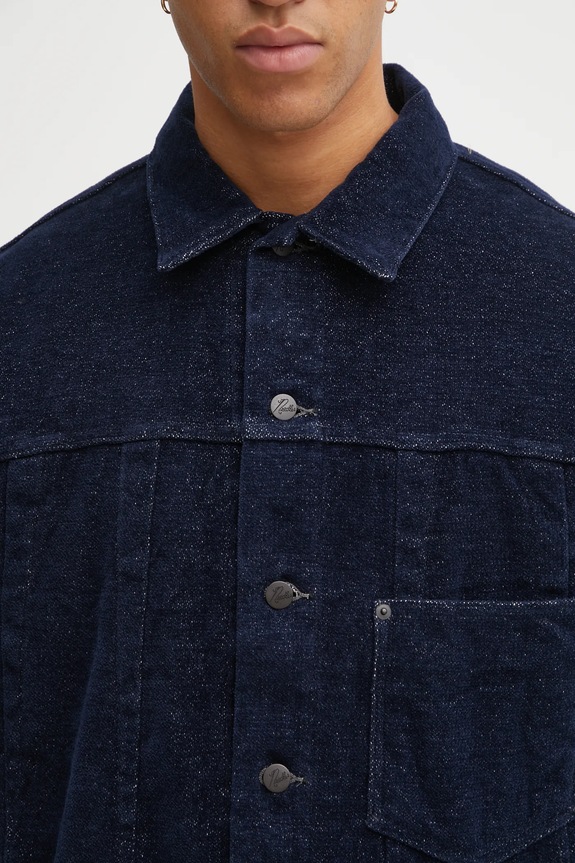 Needles giacca camicia Darts Jean Jacket blu navy RW223