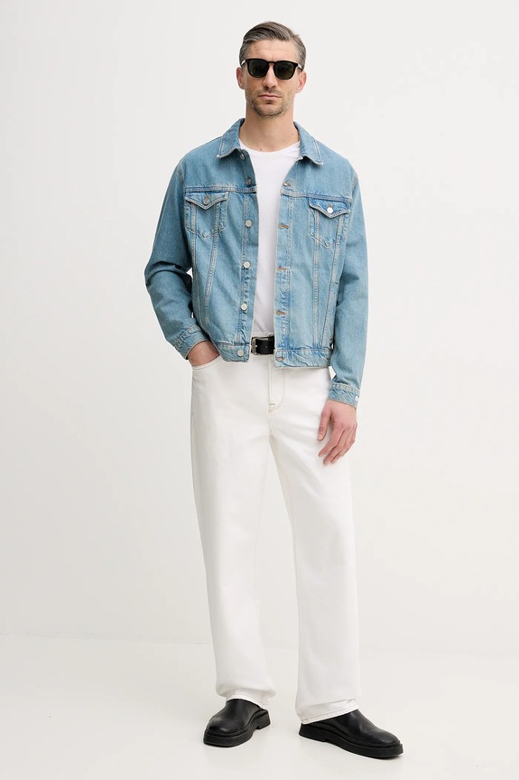 Lacoste geacă jeans BH8982 albastru AW25