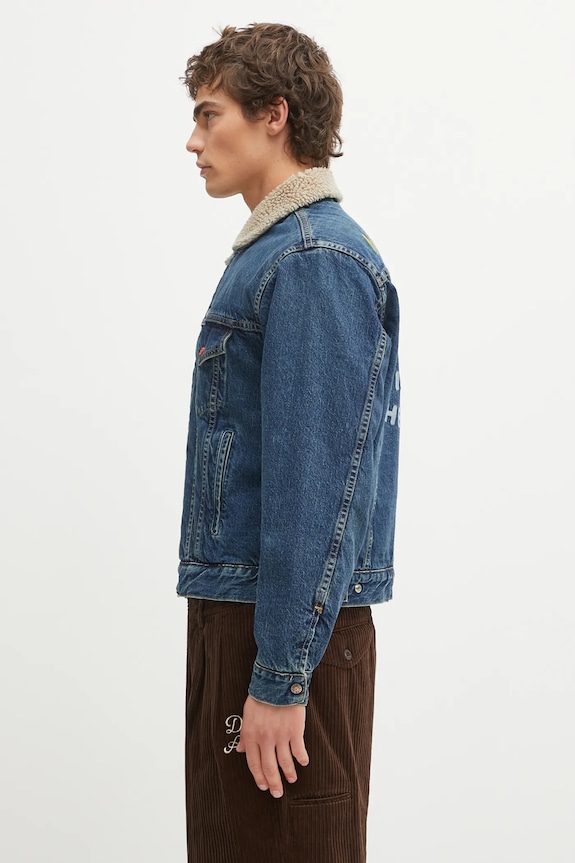 Human Made geacă de blugi din bumbac BOA LINED HM30JK004 albastru AW25