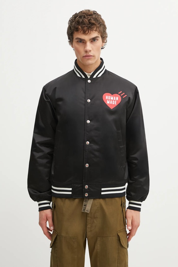 Human Made kurtka bomber NYLON STADIUM bez kaptura czarny HM30JK038