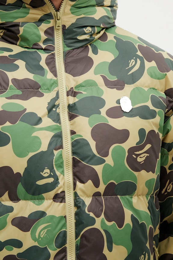 A Bathing Ape kurtka puchowa ABC Camo zielony 001DNL801304M