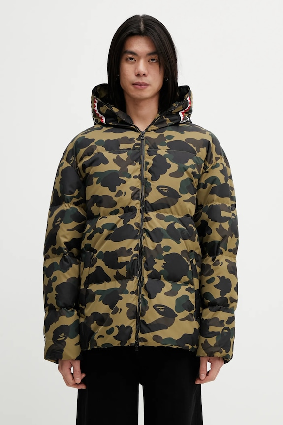 A Bathing Ape kurtka puchowa 1st Camo Snowboard Sharkdown pozostałe zielony 001DNL801305M