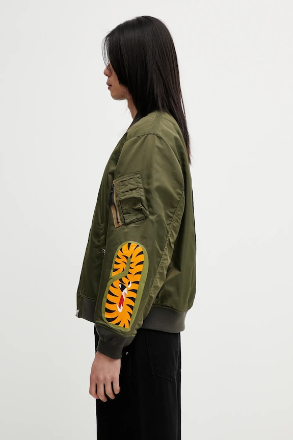 A Bathing Ape kurtka bomber Shark MA-1 001HJL801003M zielony AW25