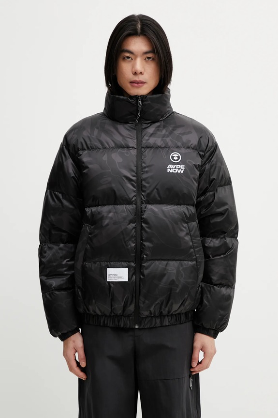 AAPE kurtka puchowa bez kaptura czarny AAPDNM7726XXP