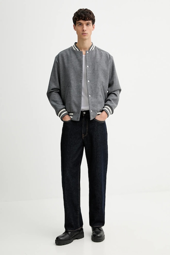 A.P.C. giacca con lana blouson micky WVBEB.M02974 grigio AW25