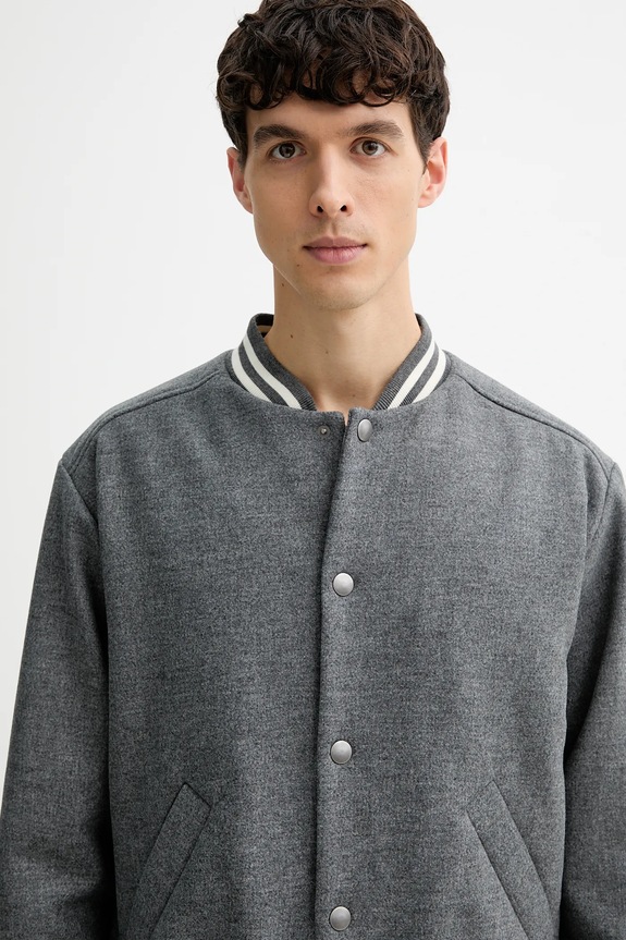A.P.C. giacca con lana blouson micky grigio WVBEB.M02974