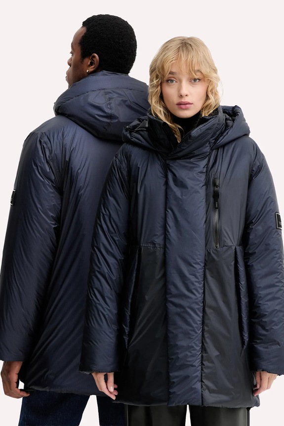Bunda Rains 17240 Torna Insulated Long Jacket zateplené tmavomodrá 17240