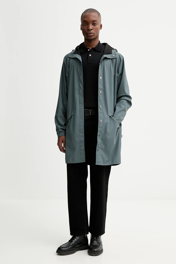 Odzież Rains kurtka 12020 Long Jacket 12020.124 szary