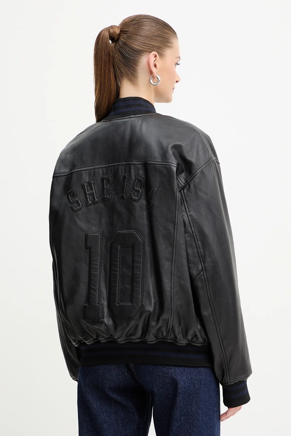 MAX&Co. kurtka bomber skórzana 2528446012200 czarny